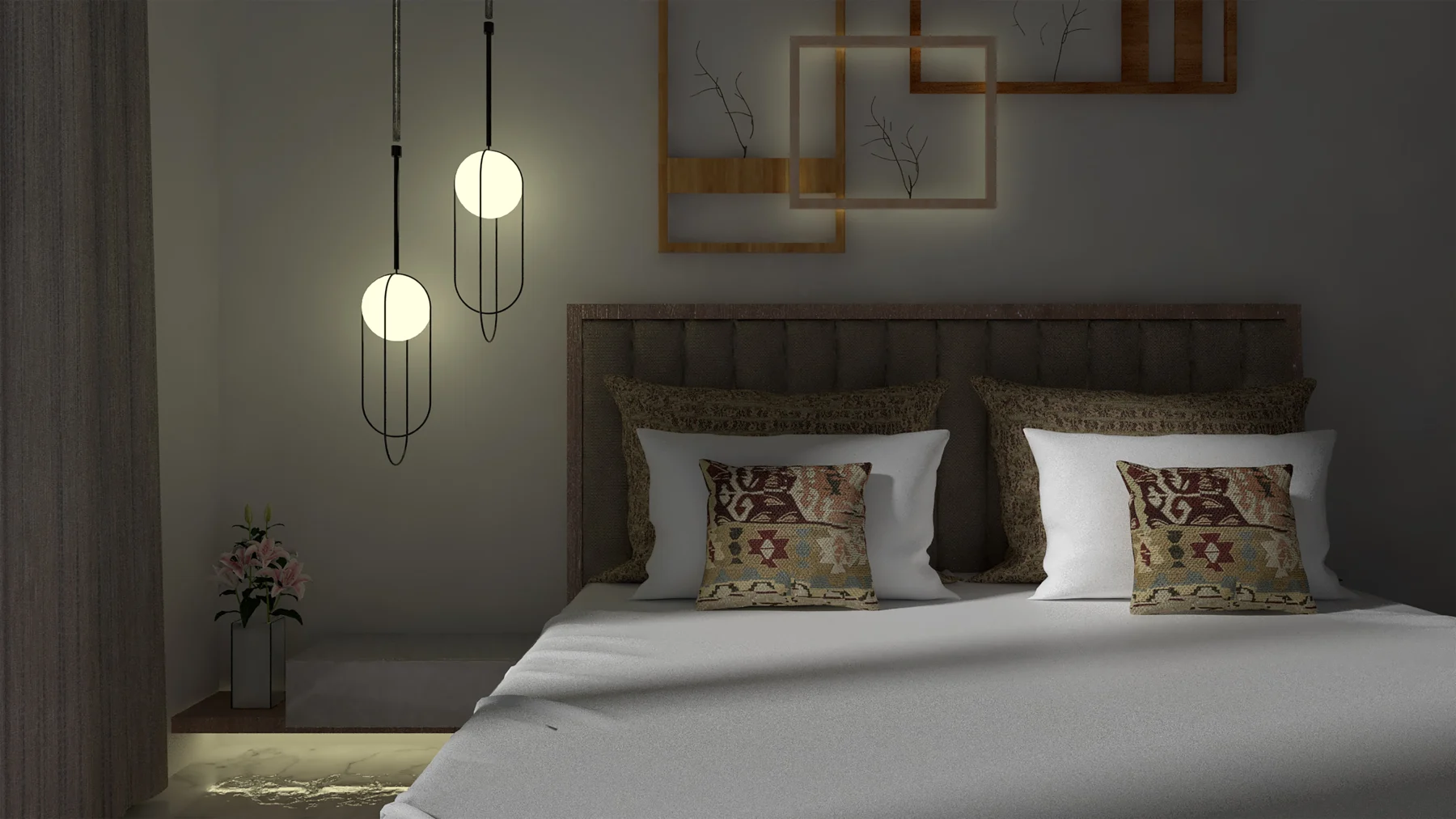 A thoughtfully designed guest room in an independent hotel